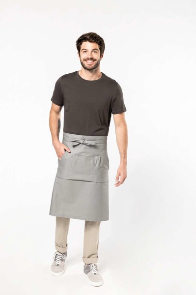 Cotton Long Apron - White