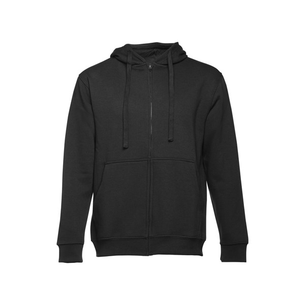 THC AMSTERDAM. Men's hoodie in cotton and polyester with full zip - Black / XXL