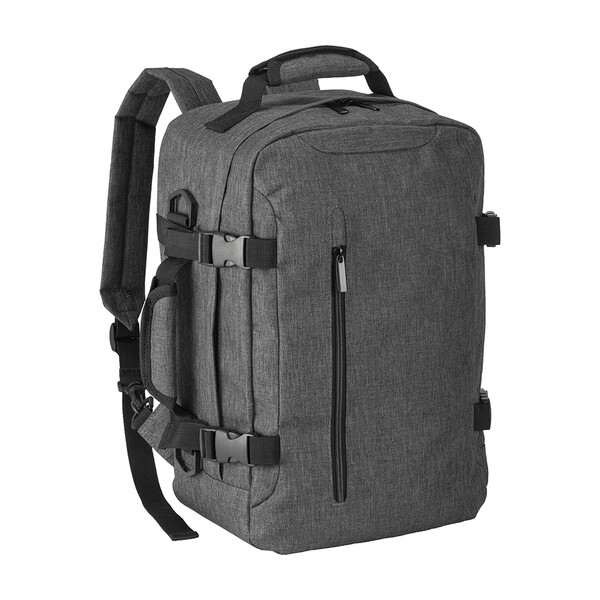Reiserucksack In Kabinengröße Mit Laptopfach (15 Zoll) Aus 900D Melange-Polyester - Grau