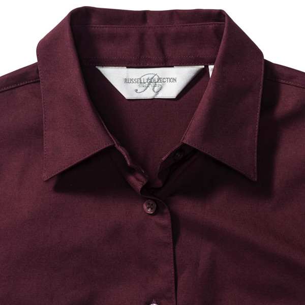 Fitted Short Sleeve Blouse - White / S
