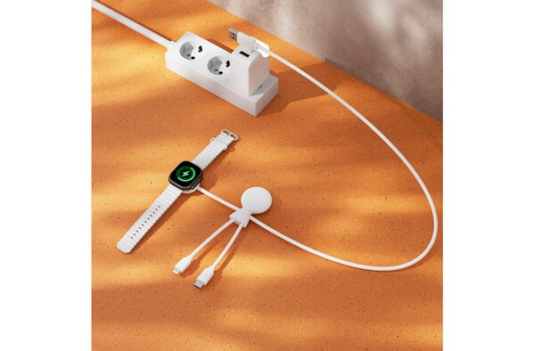 Câble multiple Xoopar Mr. Bio Long pour Apple/Samsung Watch 1 mètre - Blanc