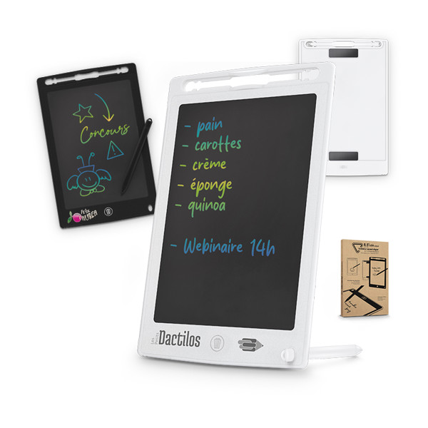 "8,5"" ANTI ERASURE COLORED LCD DIGITAL TABLET" - Blanc / 