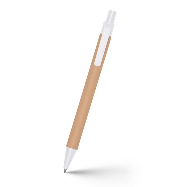 Recycled cardboard ball pen | Nicholas - white