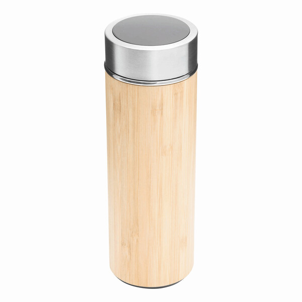 Insulated Travel Mug Bamboo Temp
