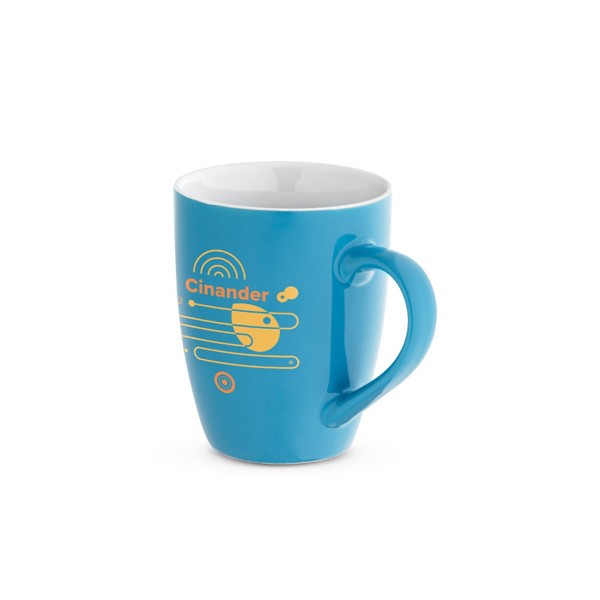 CINANDER. Keramický hrnček s lesklou povrchovou úpravou, 370 ml - Svetlomodrá