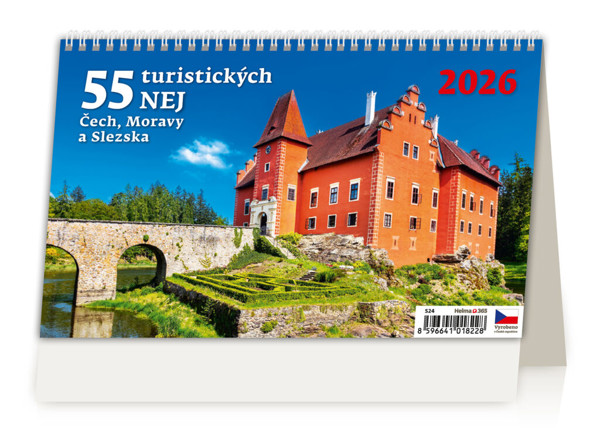 Stolní kalendář 55 turistických nej Čech, Moravy a Slezska 2026