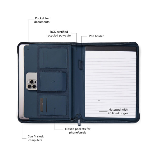 VINGA Porte-documents A4 RCS Baltimore - Bleu Marine