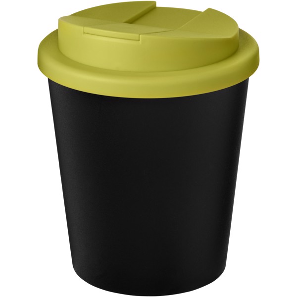 Bicchiere Americano® Espresso Eco da 250 ml in materiale riciclato con coperchio a prova di perdita - Nero / Lime