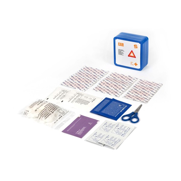 Kit de premiers secours en métal pour voiture MyKit - Bleu