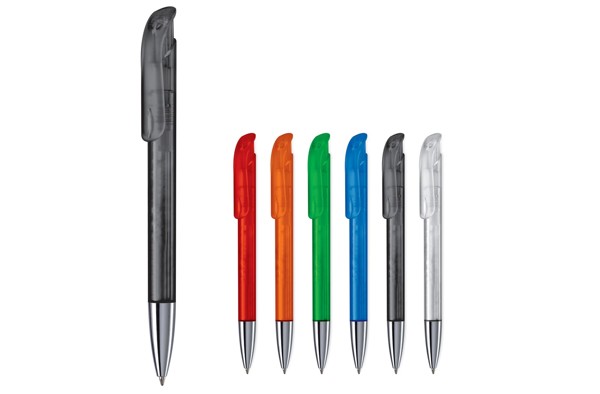 Ball pen Atlas transparent metal tip - Transparent / White