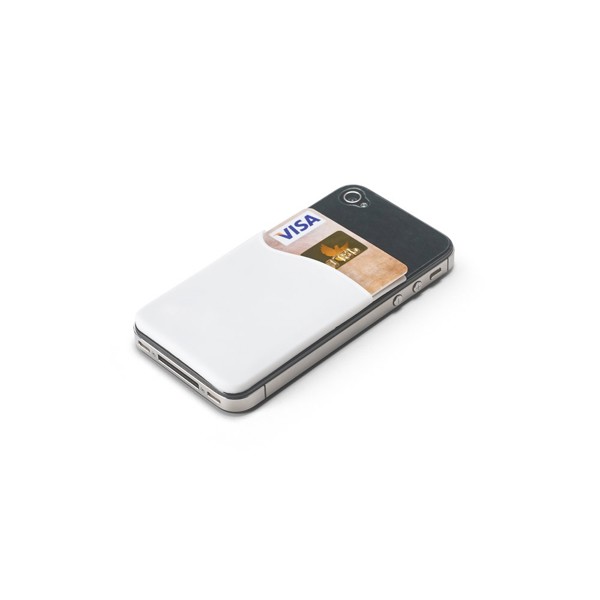 SHELLEY. Porte-cartes en silicone pour smartphone - Blanc