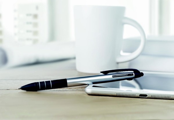 3 colour ink pen with stylus Multipen - Silver