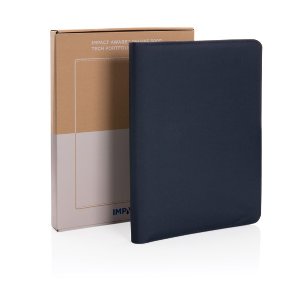 Impact Aware™ deluxe 300D tech portfolio with zipper - Navy