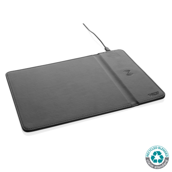 Swiss Peak RCS recycled PU 10W wireless charging mousepad