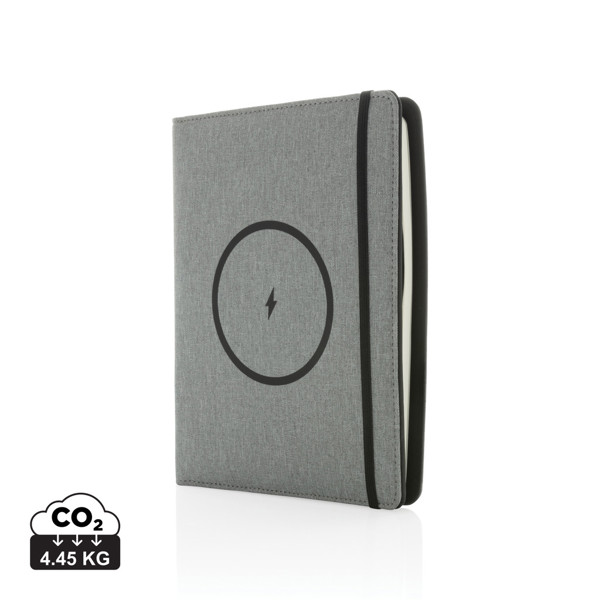 Air 5W wireless charging notebook with 5000mAh powerbank - Grey