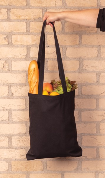 Sac shopping type Tote bag Impact en coton recyclé AWARE™ - Noir