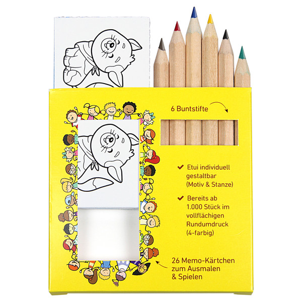 colored pencil set, incl. all around printing - Natural - Natural