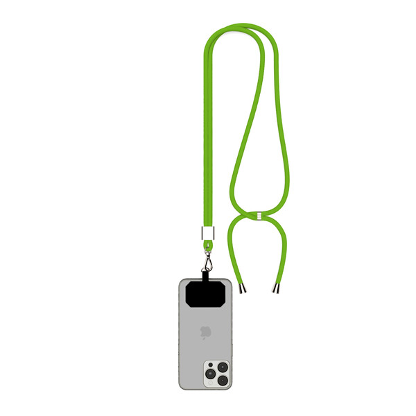 Dvoubarevný držák telefonu Crossbody z polyesteru - Limetkově zelená / Stříbrná příslušenství