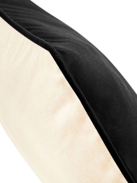 Fairtrade Cotton Piped Cushion Cover - Natural / Black