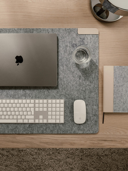 VINGA Albon GRS recycled felt desk pad - Grey