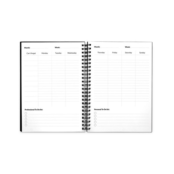 STARTER KIT INFINITE PLANNER A5. Le set comprend un "infinite Diary", un kit de nettoyage, un marqueur et un porte-marqueur - Noir