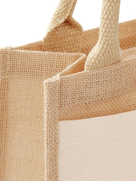 Cotton Pocket Jute Midi Tote