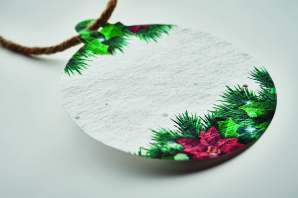 Bauseed Christmas ornament, seed paper 80x70 mm