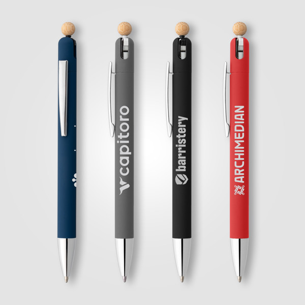 Stylo Cavo en aluminium recyclé avec fonction anti-stress - Assortiment / Laser