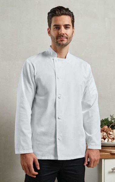 'Essential' Long Sleeve Chef's Jacket - White / 4XL