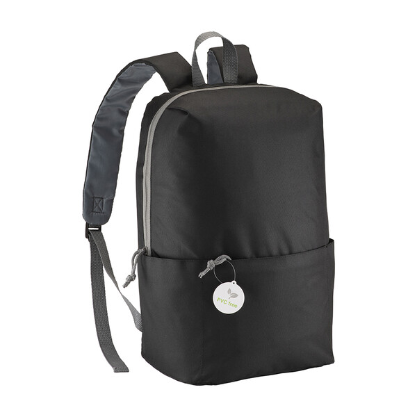 Pvc-Free Polyester 4 Pockets Backpack With Four Pockets, Adjustable Shoulder Straps - Black