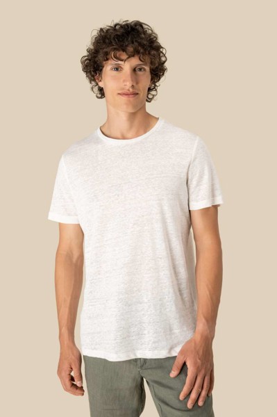 Men's Linen T-Shirt - Ivory / M