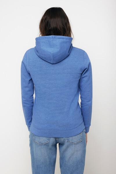 Nebarvená mikina s kapucí IQONIQ Torres z recykl. bavlny - Heather Blue / XXXL