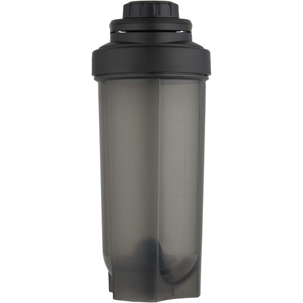 Športová fľaša Forza 700 ml s loptičkou na šejker - Čierna