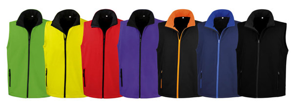 Men's Printable Softshell Bodywarmer - White / Black / S