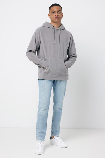 Iqoniq Trivor Mikroflis kapuca iz recikliranega poliestra - Storm Grey / 3XL
