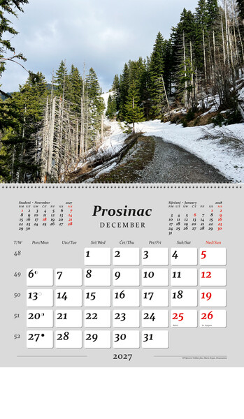 Preklopni zidni kalendar – Hrvatski krajolici