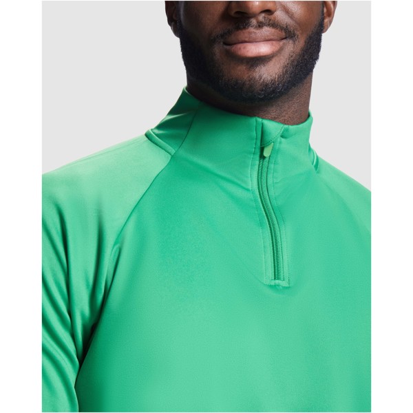 Felpa a maniche lunghe con zip a un quarto unisex da 200 g/m² Epiro - Verde felce / XL
