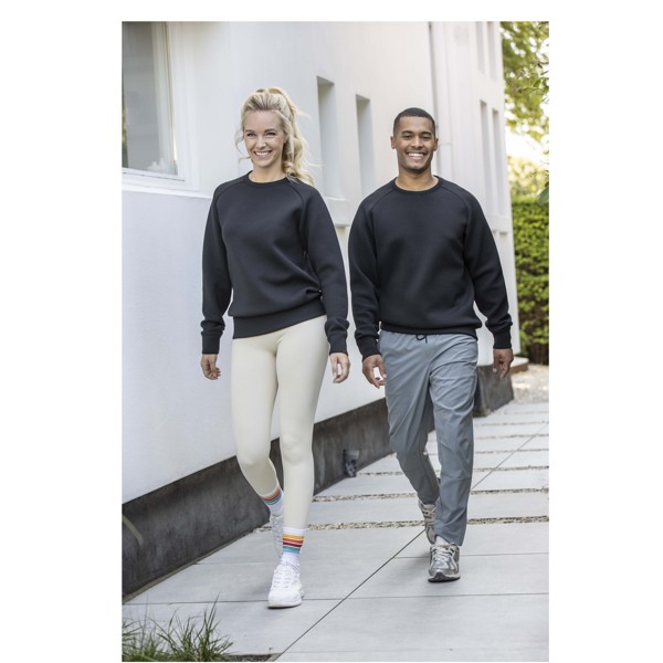 Maglione sportivo unisex a girocollo in tessuto interlock Yukon - Nero / XS