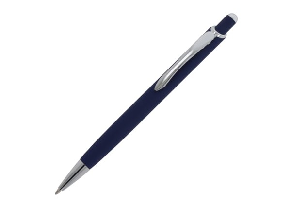 Stylo-bille Monaco métal toucher doux - Bleu foncé