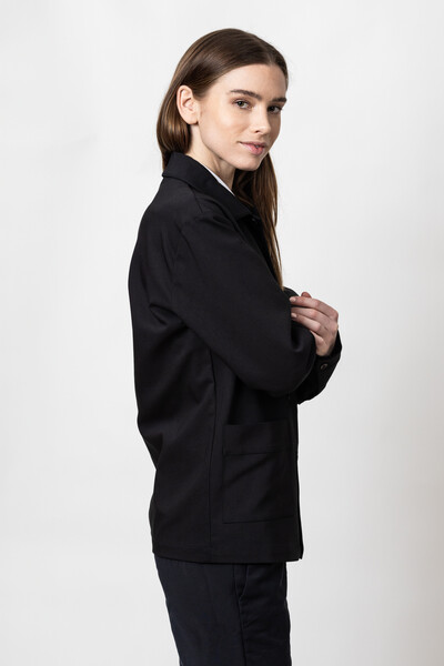 Patch pocket overshirt Black L