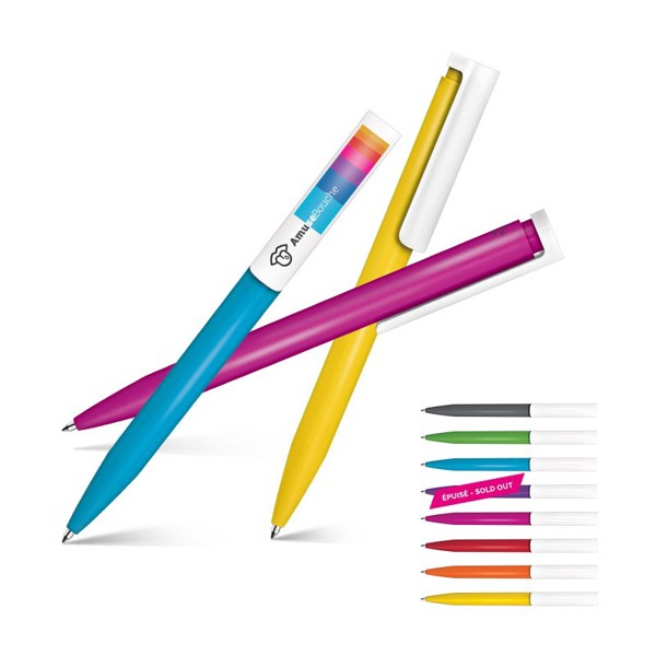 STYLO BILLE ECRITURE BLEUE CORPS ANTIBACTERIEN - Rouge