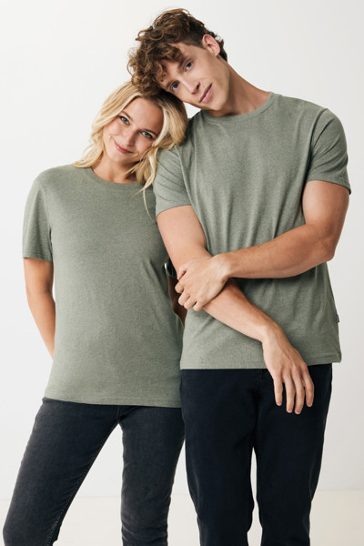 T-shirt en coton recyclé non teinté Iqoniq Manuel - Heather Green / XS