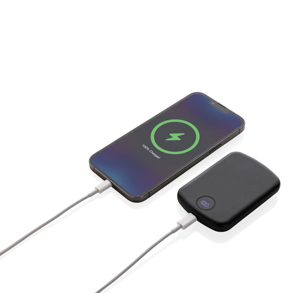 MagBoost RCS recycled plastic 5000 mah magnetic powerbank - Black