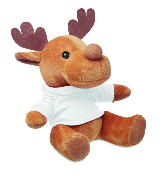 Plush reindeer with hoodie Rudolph - White