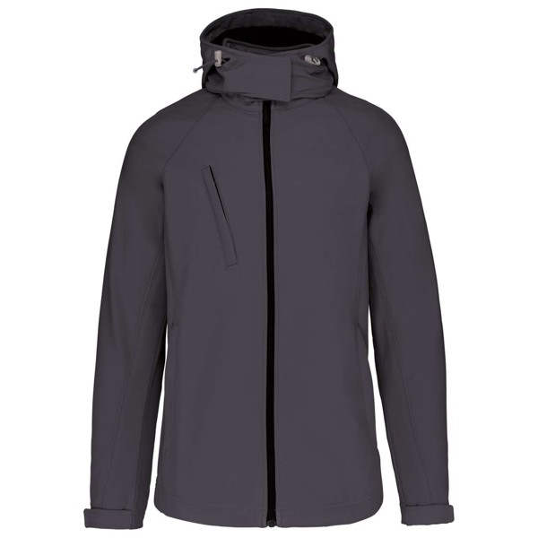 Ladies' Detachable Hooded Softshell Jacket - Titanium / XL