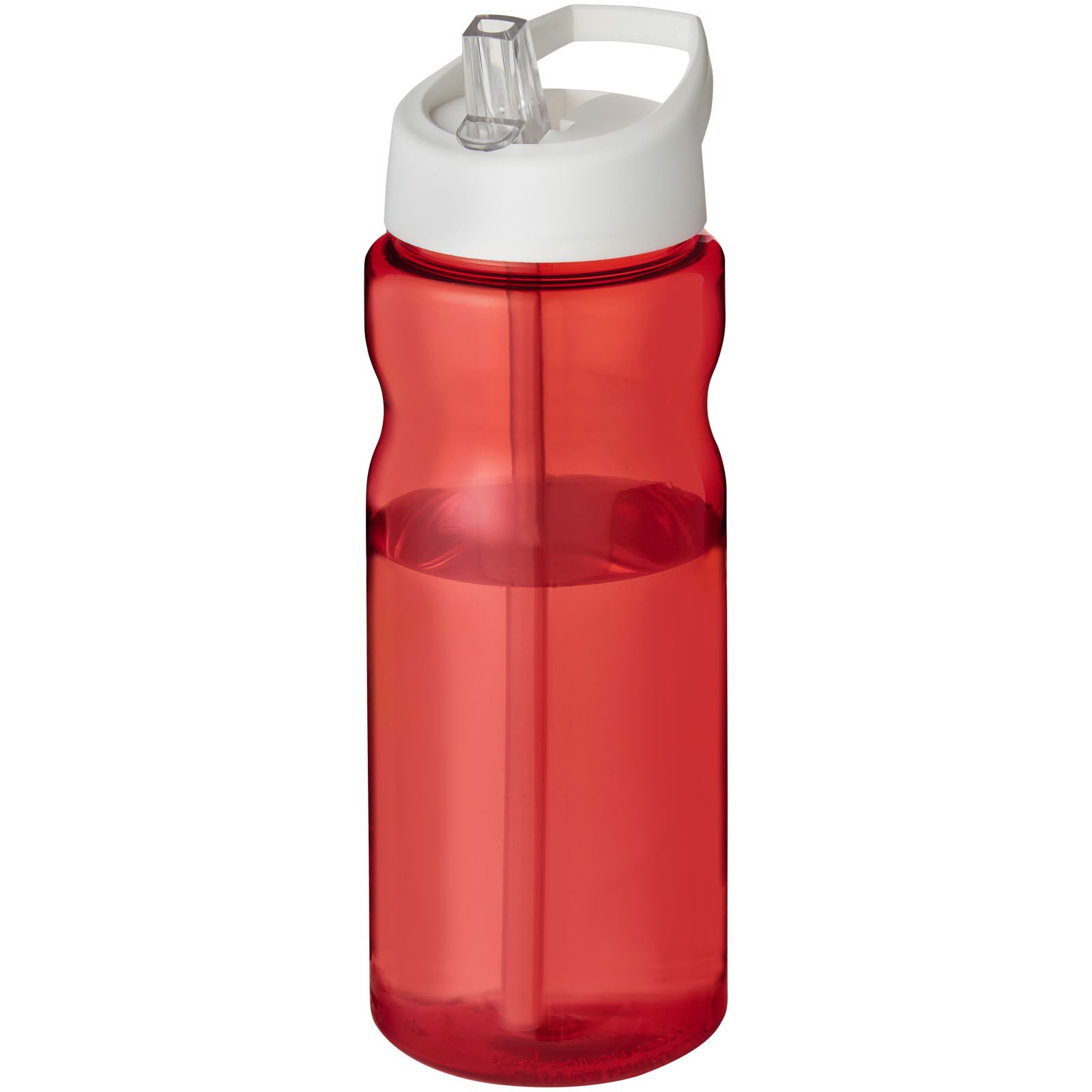 Bidon H2O Base® o pojemności 650 ml z wieczkiem z słomką - Czerwony / Biały