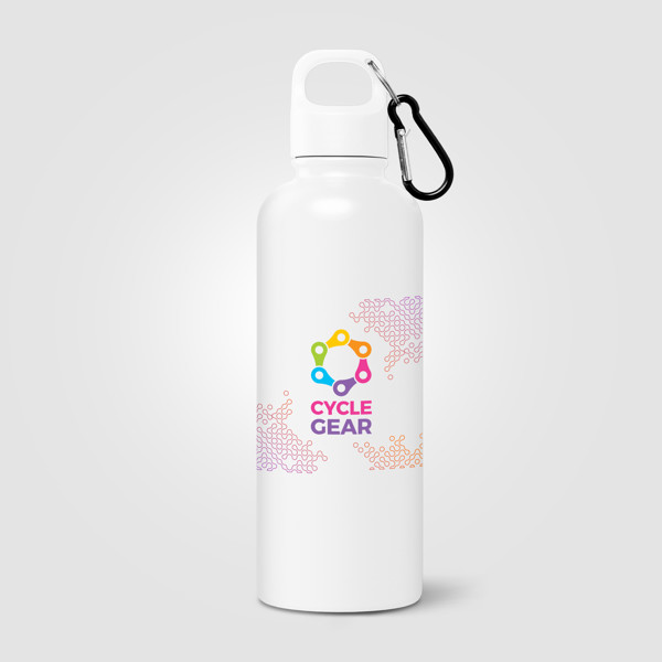 Portland Plus Recycled Stainless Steel Water Bottle - 750 ml - White / 4 Colour inkjet