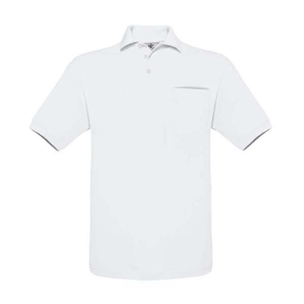 Polo B&C Safran Pocket 180G - 100% Algodão (Investindo Em Better Cotton) - Branco / XL