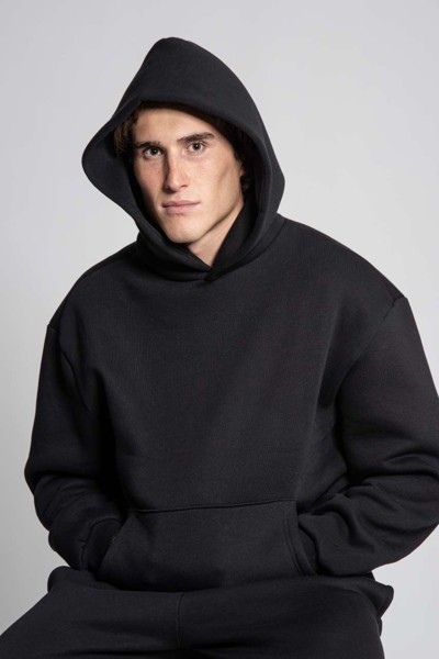 Boxy - Soft Hooded Sweatshirt - Black / S