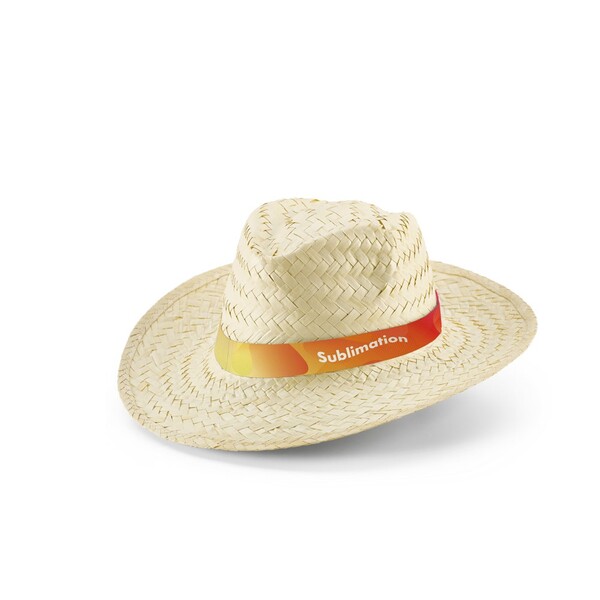 EDWARD RIB. Natural straw hat with sublimated elastic band